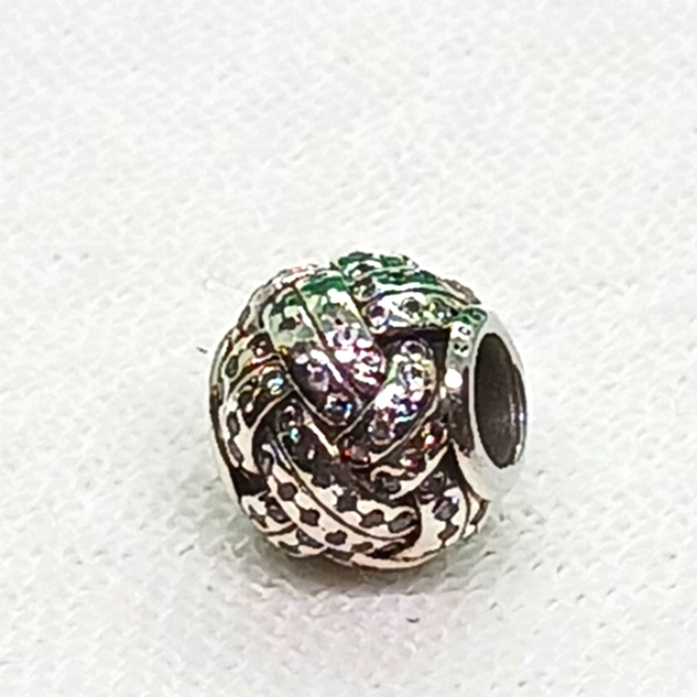 Pandora Sparkling Love Knot Sterling Silver Charm View 5